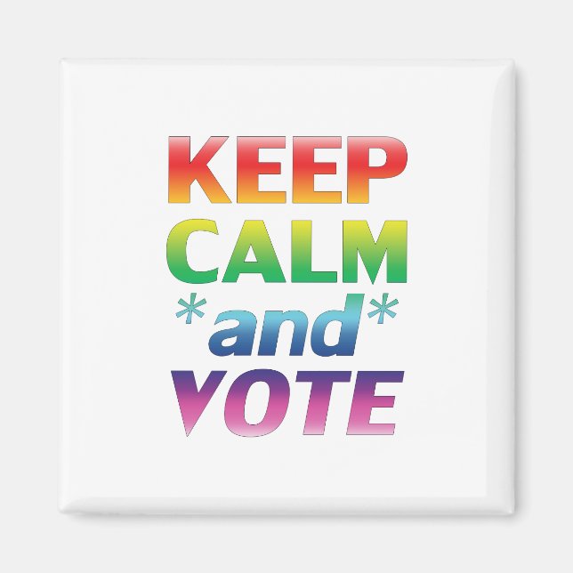 keep calm and vote rainbow gradient typography magnet (Front)