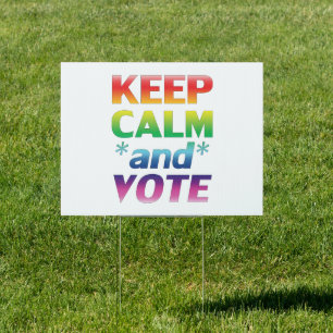 keep calm and vote rainbow gradient typography sign