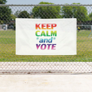 keep calm and vote rainbow typography lgbt pride banner