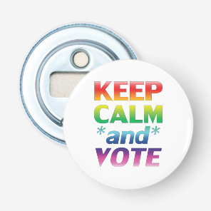 keep calm and vote rainbow typography lgbt pride bottle opener