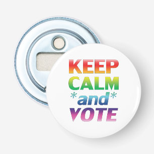 keep calm and vote rainbow typography lgbt pride bottle opener