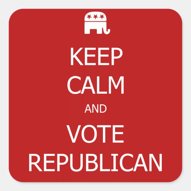 Keep Calm and Vote Republican Stickers (Front)