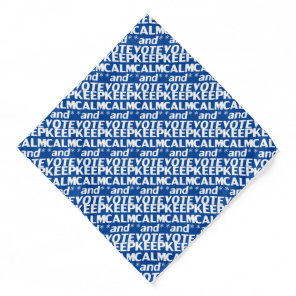 Keep calm and vote typography modern white blue bandana