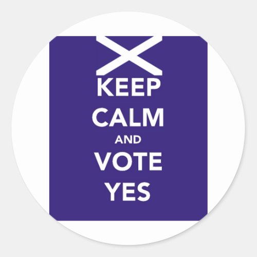 Keep calm and vote yes classic round sticker