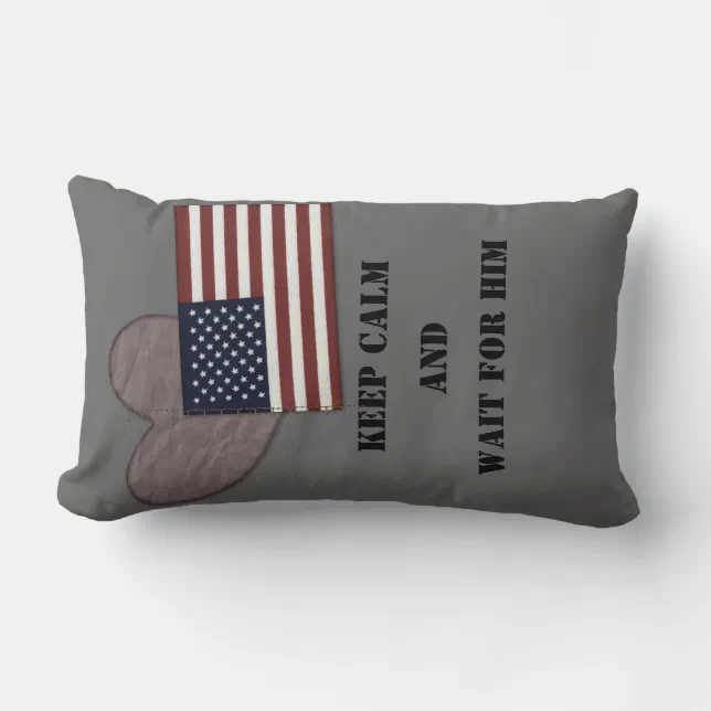 Keep calm and wait, deployment pillow. lumbar pillow (Front)