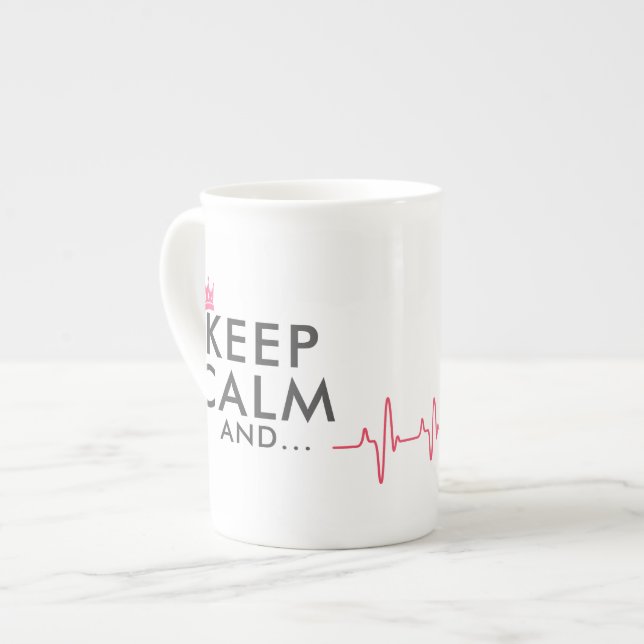 KEEP CALM AND...WAIT! NOT THAT CALM! Funny Medical Bone China Mug (Front Left)