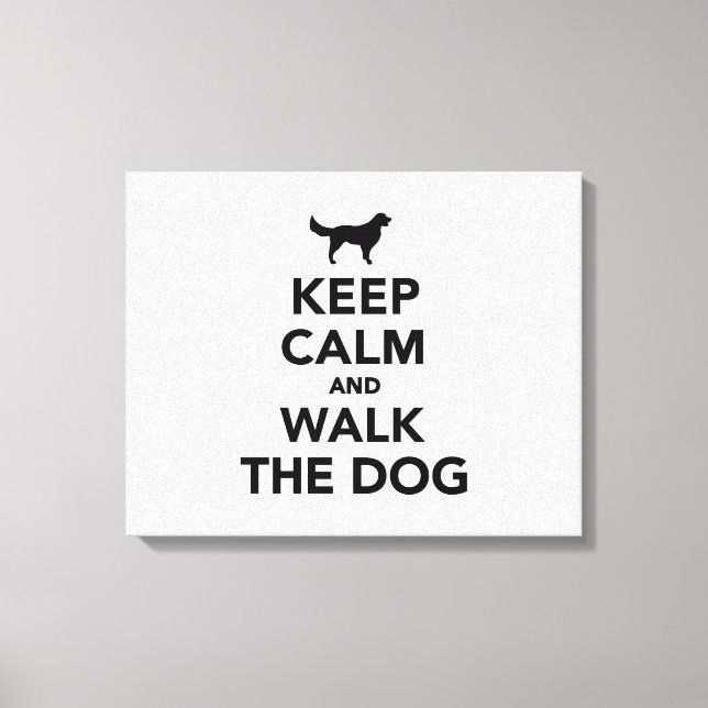 Keep calm and walk dog canvas print (Front)