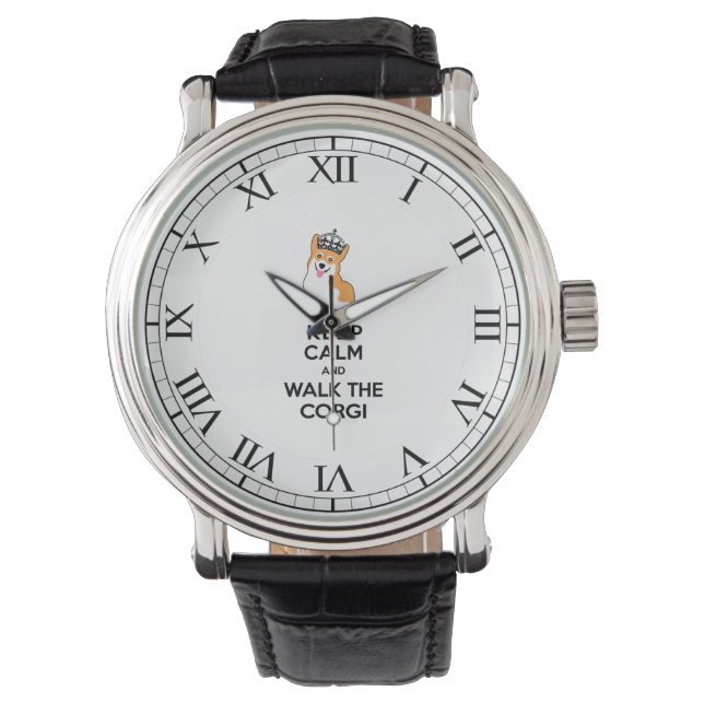 Keep Calm and Walk the Corgi Cute Dog Watch (Front)