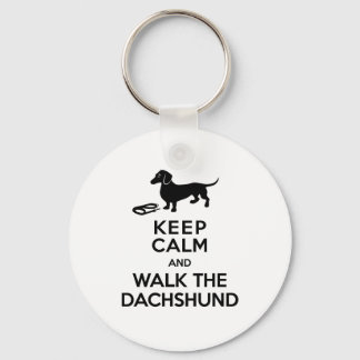 Keep Calm and Walk the Dachshund - Cute Doxie Keychain