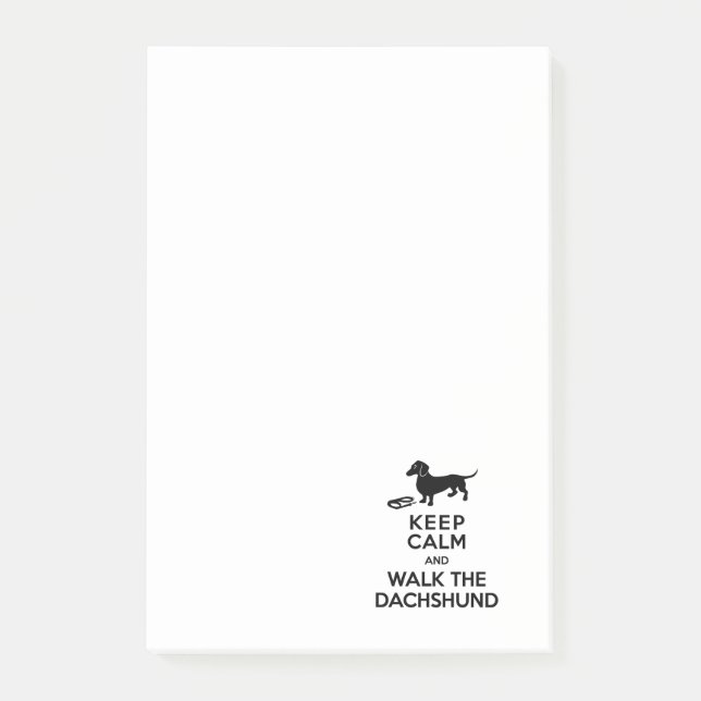Keep Calm and Walk the Dachshund - Cute Doxie Post-it Notes (Front)