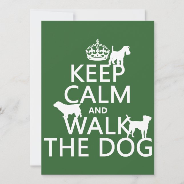 Keep Calm and Walk The Dog - all colors Invitation (Front)