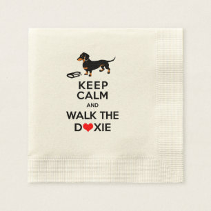 Keep Calm and Walk the Doxie! Cute Dachshund Napkins
