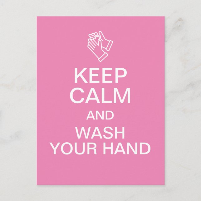 Keep Calm and Wash Your Hand Postcard (Front)