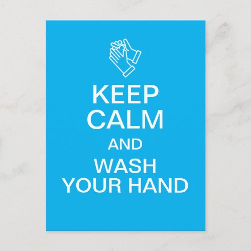 Keep Calm and Wash Your Hand Postcard