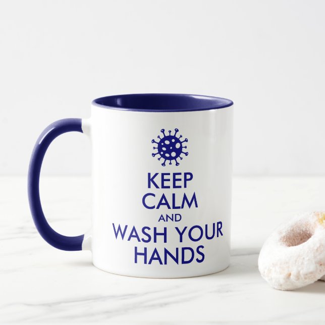 Keep Calm And Wash Your Hands Coronavirus Mug (With Donut)