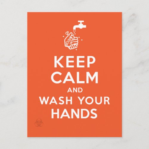 Keep Calm And Wash Your Hands Postcard