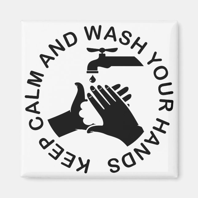 Keep Calm And Wash Your Hands, Virus, Office Funny Magnet (Front)