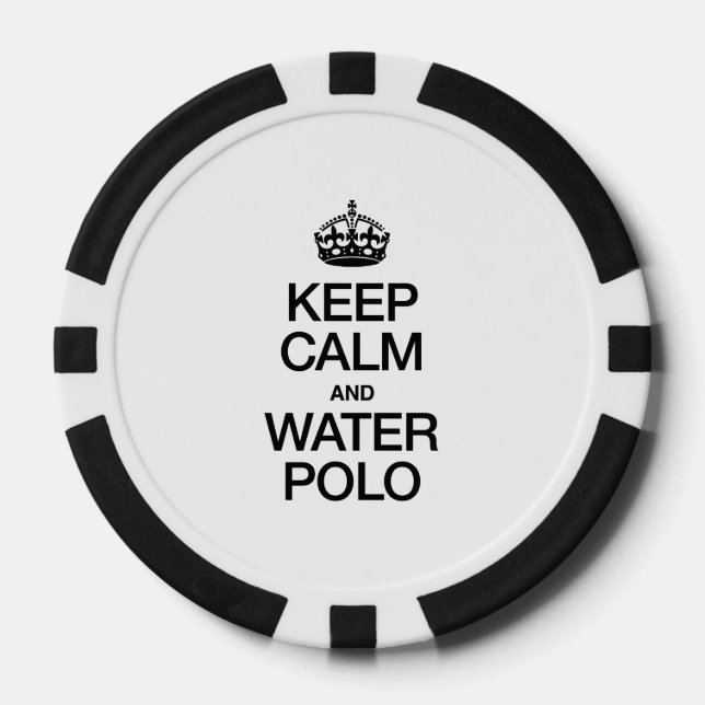 KEEP CALM AND WATER POLO POKER CHIPS (Front)
