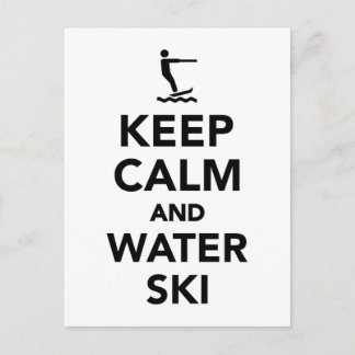 Keep calm and Water ski Postcard