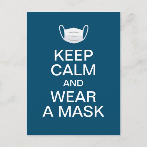 Keep calm and wear a mask postcard