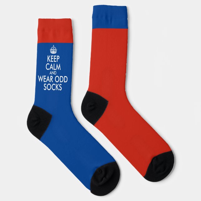 Keep Calm and Wear Odd Fun Mismatched Socks (Right)