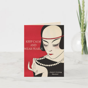 Keep Calm and Wear Pearls Deco Shower Invitation