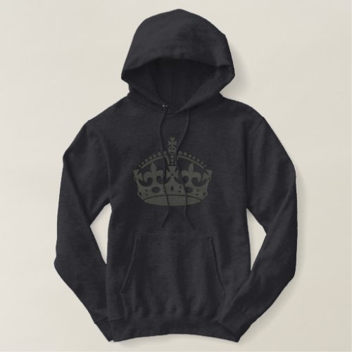 KEEP CALM AND Wear the Crown Embroidery Embroidered Hoodie