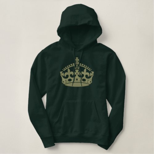 KEEP CALM AND Wear the Crown Embroidery Embroidered Hoodie