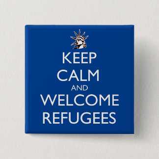 Keep Calm and Welcome Refugees Button
