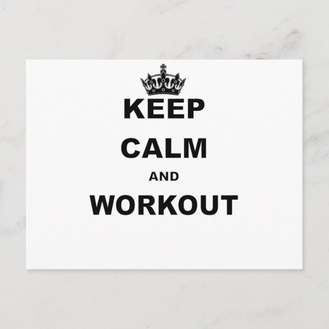 KEEP CALM AND WORKOUT POSTCARD (Front)