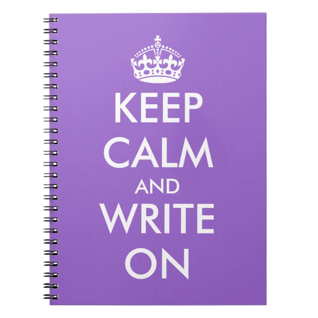 Keep calm and write on notebook | Customizable (Front)