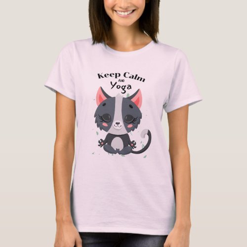 Keep Calm and Yoga CAT 2 T_Shirt