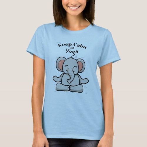 Keep calm and yoga elephant T_Shirt