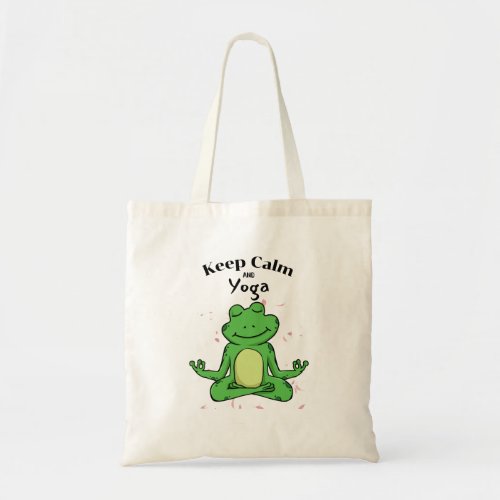 Keep Calm and Yoga Frog Tote Bag
