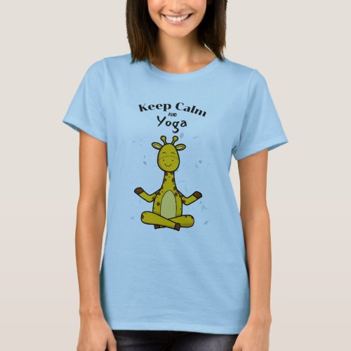 Keep Calm and Yoga Giraffe T_Shirt