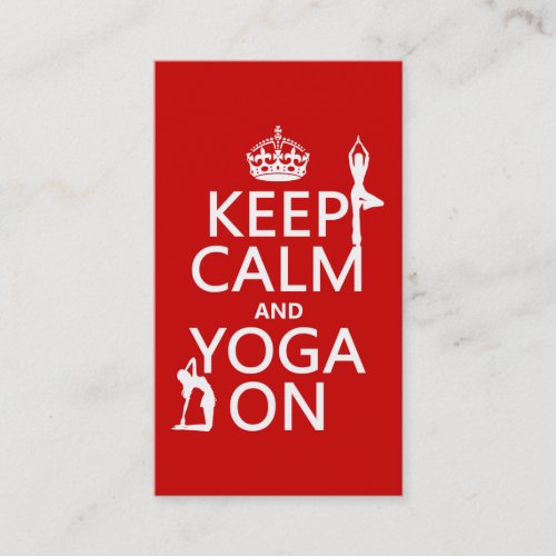 Keep Calm and Yoga On (customize colors) Business Card Templates