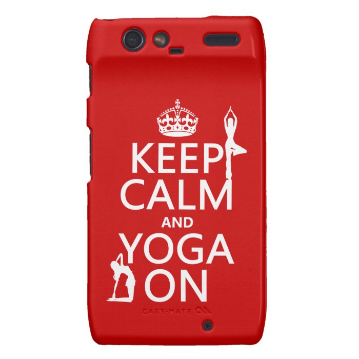 Keep Calm and Yoga On (customize colors) Motorola Droid RAZR Cover