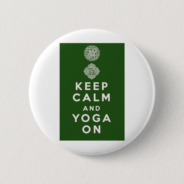 Keep Calm and Yoga On Pinback Button (Front)