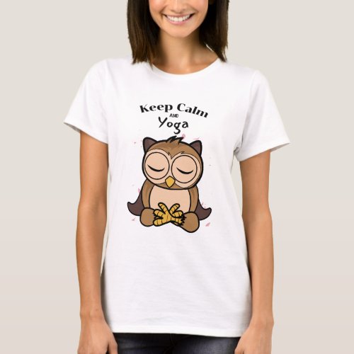 Keep Calm and Yoga Owl T_Shirt