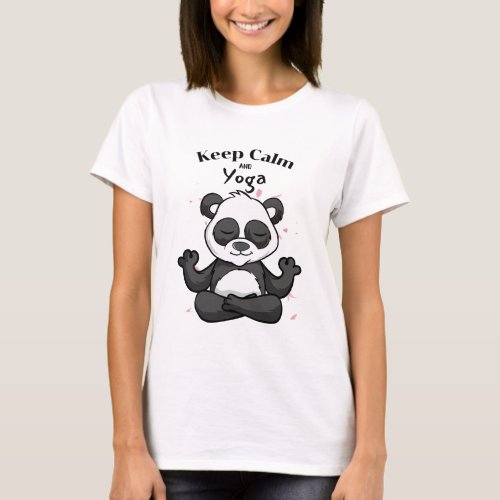 Keep Calm and Yoga Panda T_Shirt