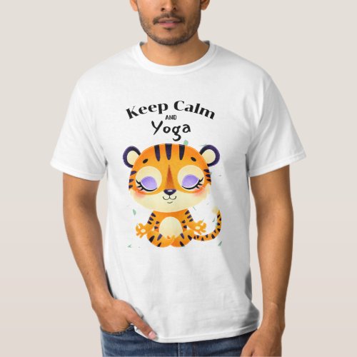Keep Calm and Yoga Tiger T_Shirt