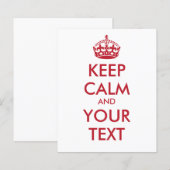 KEEP CALM and YOUR TEXT (Front/Back)