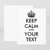 KEEP CALM and YOUR TEXT - black (Front/Back)