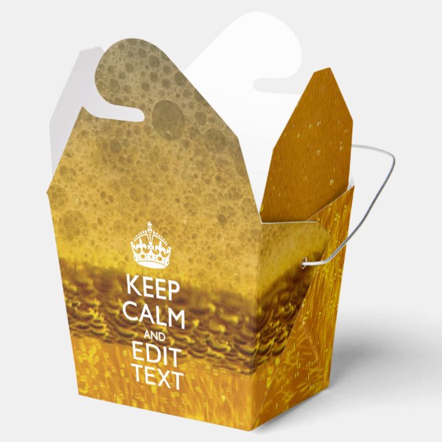 Keep Calm And Your Text for some Cool Beer Favor Boxes (Opened)