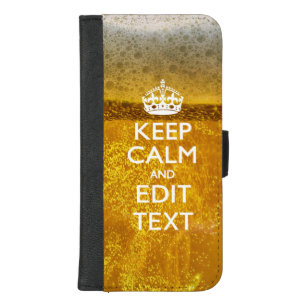 Keep Calm And Your Text for some Cool Beer iPhone 8/7 Plus Wallet Case