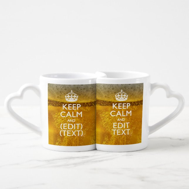 Keep Calm And Your Text for some Great Beer Coffee Mug Set (Front Nesting)