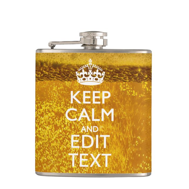 Keep Calm And Your Text for some Great Beer Flask (Front)