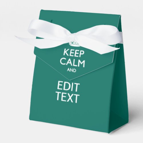 Keep Calm And Your Text on Accent Turquoise Favor Boxes