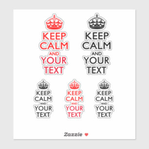 Keep Calm And Your Text on Black and Red Sticker