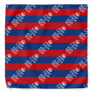 KEEP CALM AND Your Text on Blue Stripes Bandana